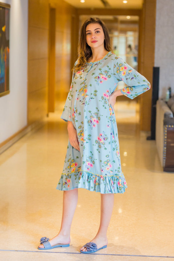 Comfy Daisy Maternity & Nursing Night Dress momzjoy.com