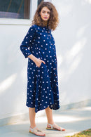 Persian Polka Maternity & Nursing Dress momzjoy.com