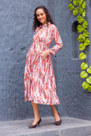 Jolly Garnet Abstract Maternity & Nursing Dress momzjoy.com