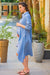 Denim Versatile Maternity & Nursing Asymmetrical Shirt Dress momzjoy.com
