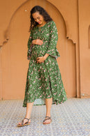 Boho Seaweed Floral Maternity & Nursing Dress momzjoy.com