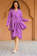 Violet Sprinkle Maternity Hoodie Dress (100% Cotton) (Set Of 2) momzjoy.com
