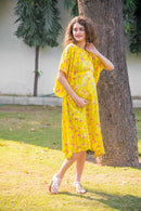 Lemon Floral Maternity & Nursing Flap Dress momzjoy.com