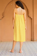 Miami Sunshine Halter Maternity Knee Dress (100% Cotton) momzjoy.com