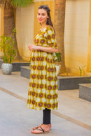 Mustard Sunflower Maternity and Nursing Kurta MOMZJOY.COM