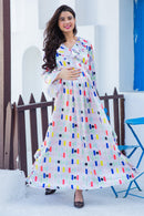 Unique Pristine White Satin Maternity Frill Dress MOMZJOY.COM