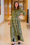 Pista Green Maternity & Nursing Kurta momzjoy.com