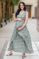 Unique Sage Green Maternity Dress MOMZJOY.COM