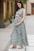 Unique Sage Green Maternity Dress MOMZJOY.COM