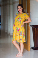 Sunrise Shoulder Snap Maternity & Nursing Dress / Delivery Gown/ Night Dress MOMZJOY.COM
