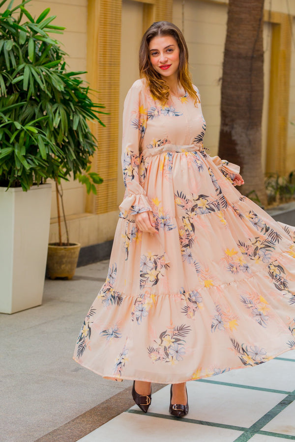 Soft Peachy Maternity & Nursing Layer Dress - MOMZJOY.COM