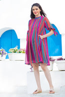 Color Splash Maternity & Nursing Concealed Zips Dress