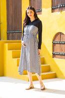 Gingham Plaid Maternity Hoodie Dress momzjoy.com