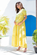 Angelic Satin Bloom Maternity & Nursing One-Shoulder Dress momzjoy.com