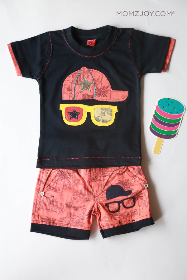 Peachy Shades Shorts Set (0-18m)