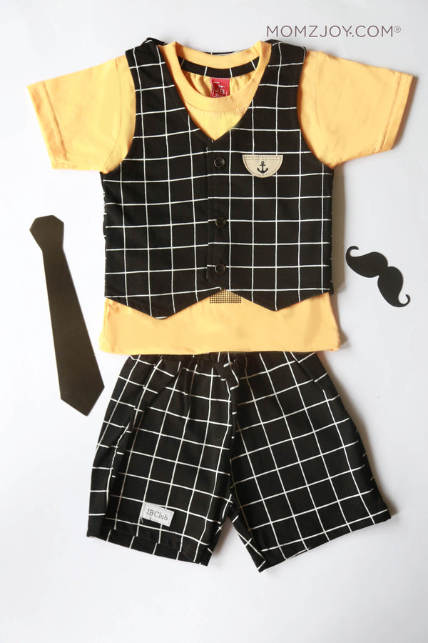 Yellow Anchor Shorts Set (0-18m)