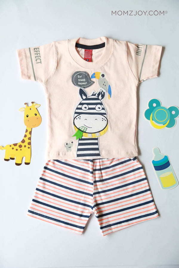 Peach Cow Shorts Set (0-18m)