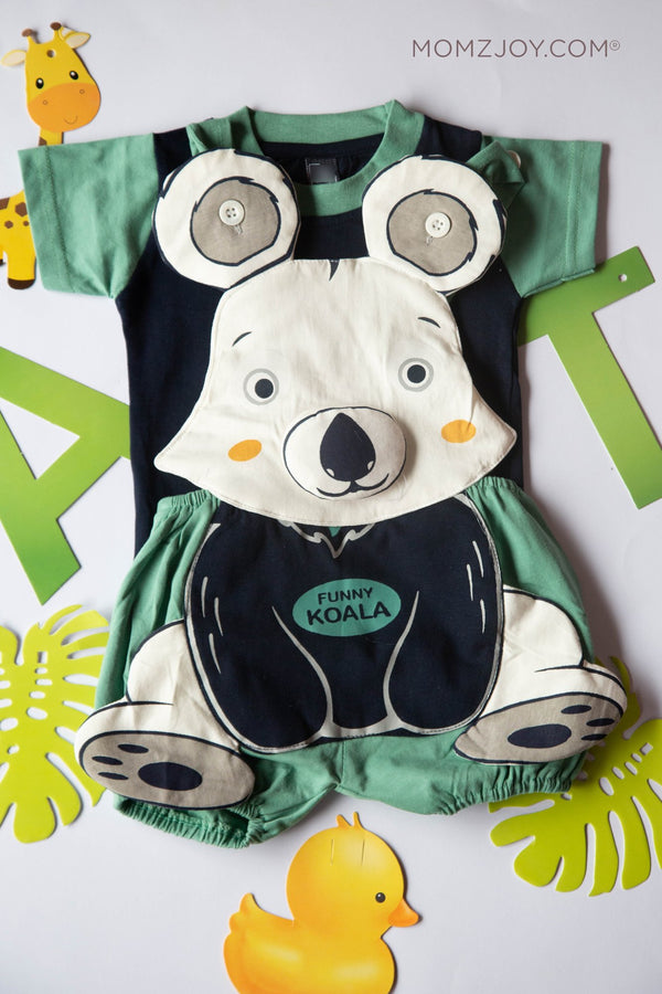 Green Koala Dungaree Set (0-18m)