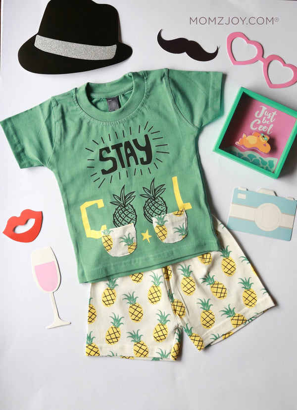 Stay Cool Pineapple Shorts Set (0-18m)