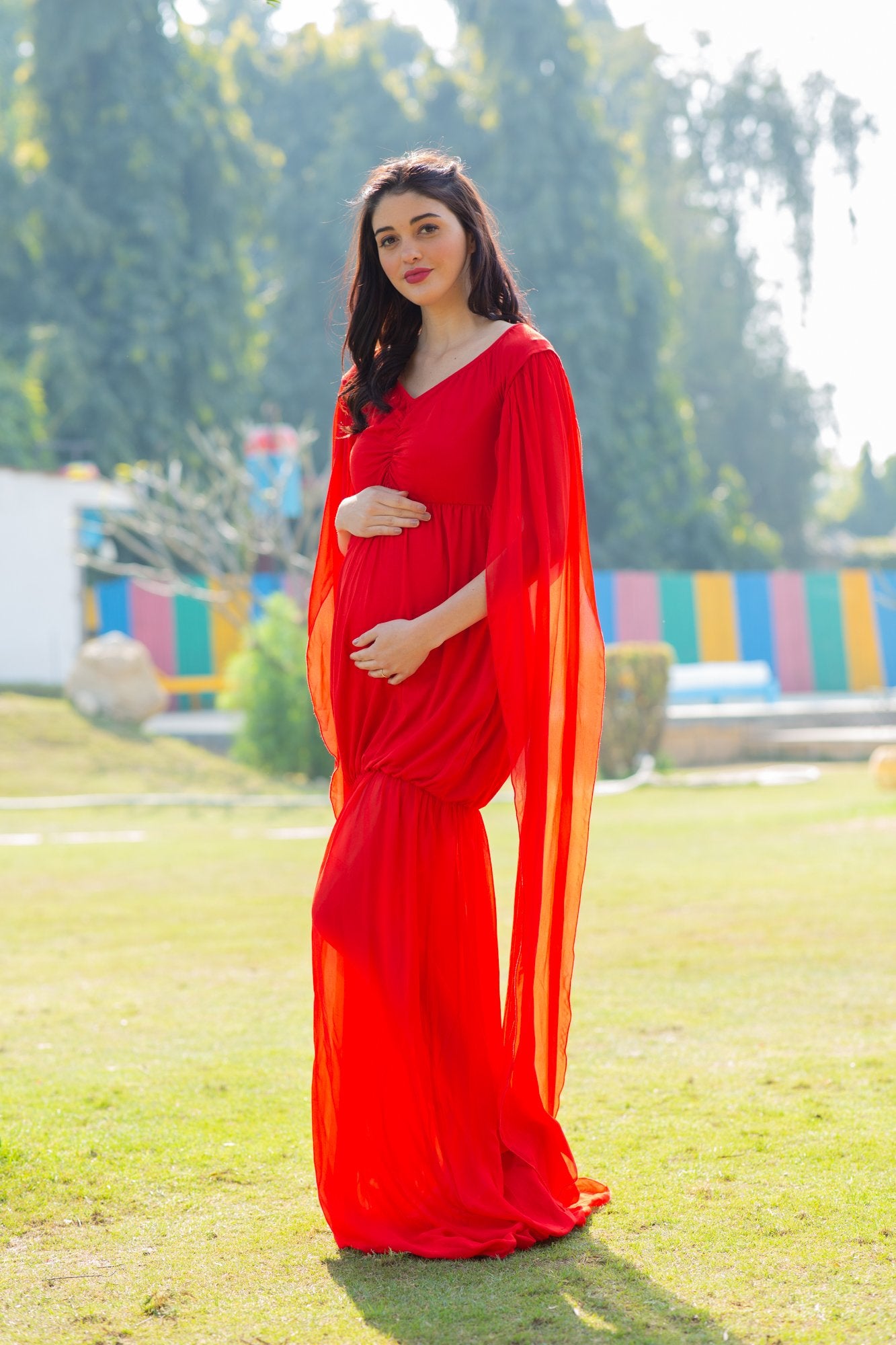 Velvet Maternity Fitted Gown Maxi Photography Dress for Baby Shower Photo  Props Dress