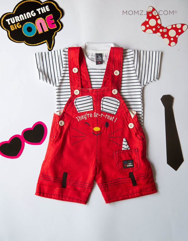 Red Cat Shorts Set (0-18m)