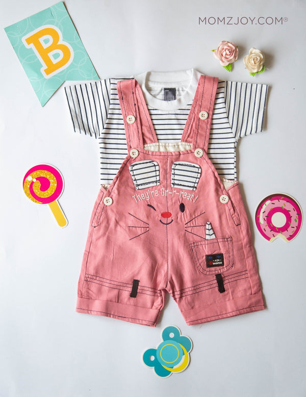 Pink Cat Shorts Set (0-18m)