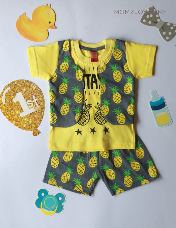 Pineapple Shorts Set (0-18m)