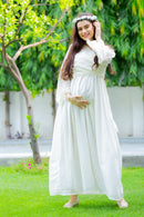 Starry White Maternity & Nursing Wrap Dress momzjoy.com