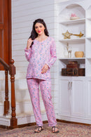 Pink Chime Maternity Night Suit Set momzjoy.com
