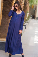 Blue Maternity Maxi Dress momzjoy.com
