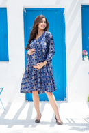 Boho Vibe Maternity & Nursing Knee Dress momzjoy.com