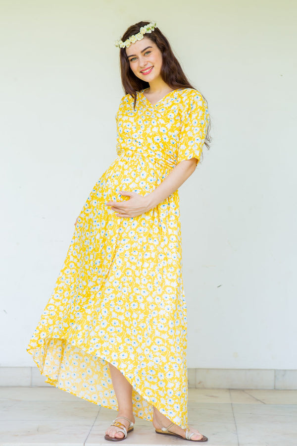 Sunny Maternity & Nursing Hi- Low Wrap Dress