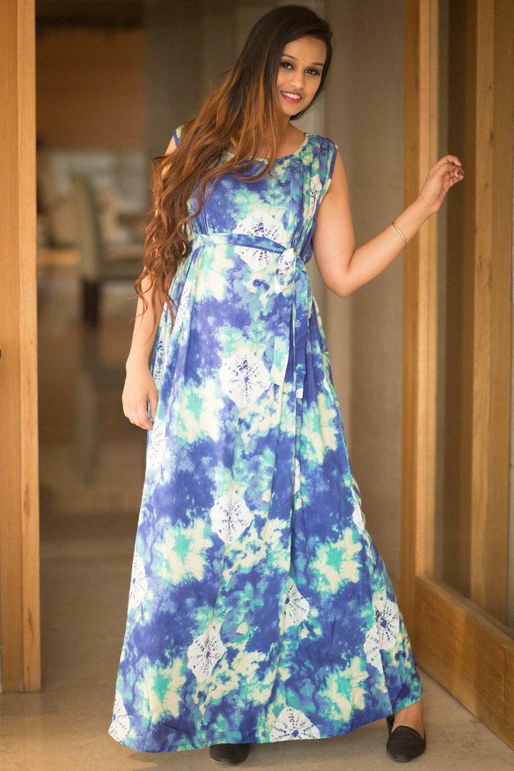 Sea Breeze Maternity & Nursing Maxi Dress - MOMZJOY.COM