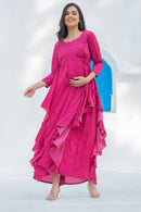 Paradise Fuschia Maternity & Nursing Flow Dress momzjoy.com
