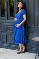 Winsome Blue Sprinkle Maternity Dress momzjoy.com