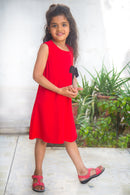 Cute Red Bow Sleeveless Dress (3 months to 8 years) - MOMZJOY.COM