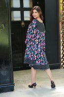 Breezy Floral Noir Maternity & Nursing Panel Dress momzjoy.com
