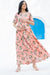 Peachy Paradise Multilayer Frill Single Concealed Zip Maternity & Nursing Dress MOMZJOY.COM