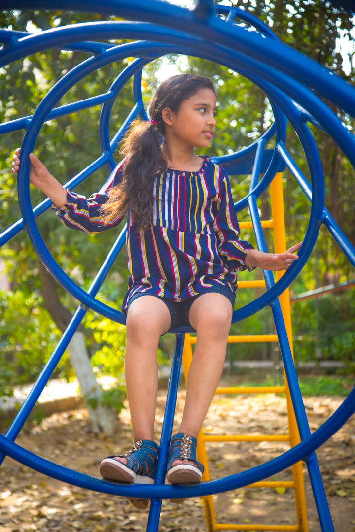 Striped Pintucks Top (1 yr to 8 years) - MOMZJOY.COM