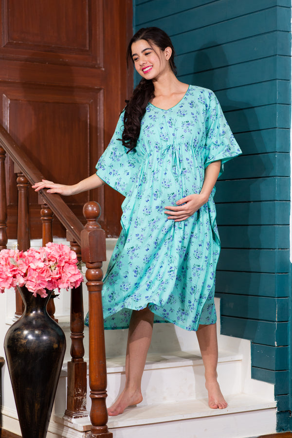 Eden Mint Carnation Maternity Dress + Matching Swaddle Set Of 2 momzjoy.com