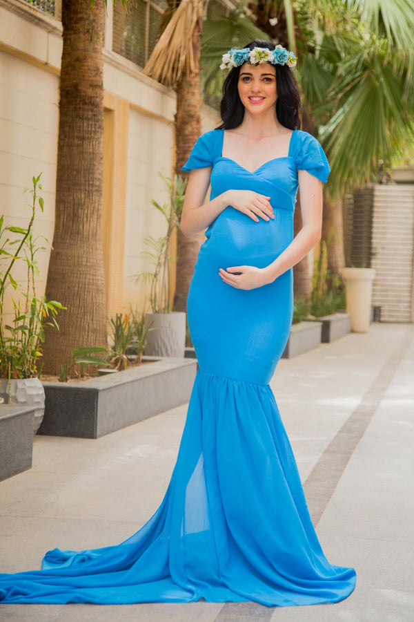 Maternity V-Neck Party Nursing Dresses For Pregnant Women Lace Long Gown  Photo | eBay