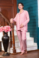Vertical Candy Stripe Maternity & Nursing Lounge Coord Set (2Pc) momzjoy.com