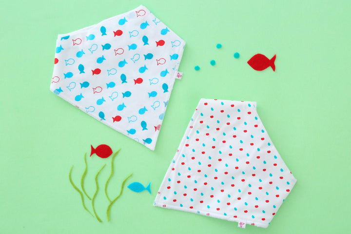 Fishy Pop - Bandana Bib Set MOMZJOY.COM