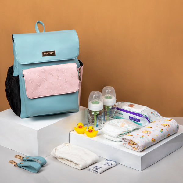 Gift Sets For Moms - Blue & Pink Diaper Bag & Feeding Pillow (Set of 2) MOMZJOY.COM
