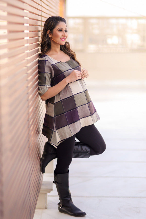 Rusted Patch Maternity Top - MOMZJOY.COM