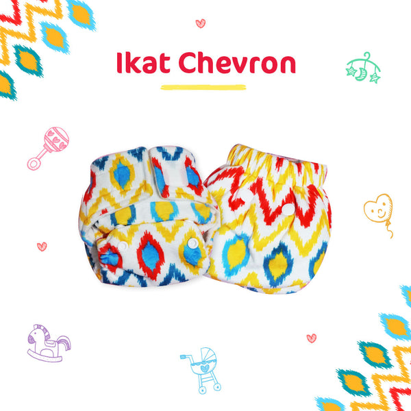 Ikat Chevron Newborn Uno Reusable Diaper (For 2.5-6kg Baby) MOMZJOY.COM