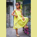Lemon Pom Pom Layered Dress (1 year to 8 years) MOMZJOY.COM