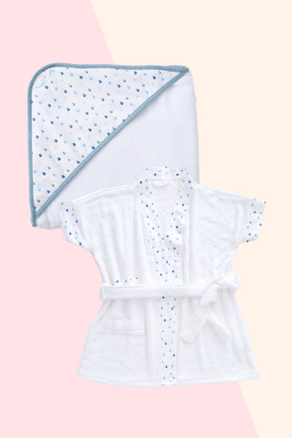 Sail and Anchor - Towel & Robe Bath Kit (Set of 2) MOMZJOY.COM