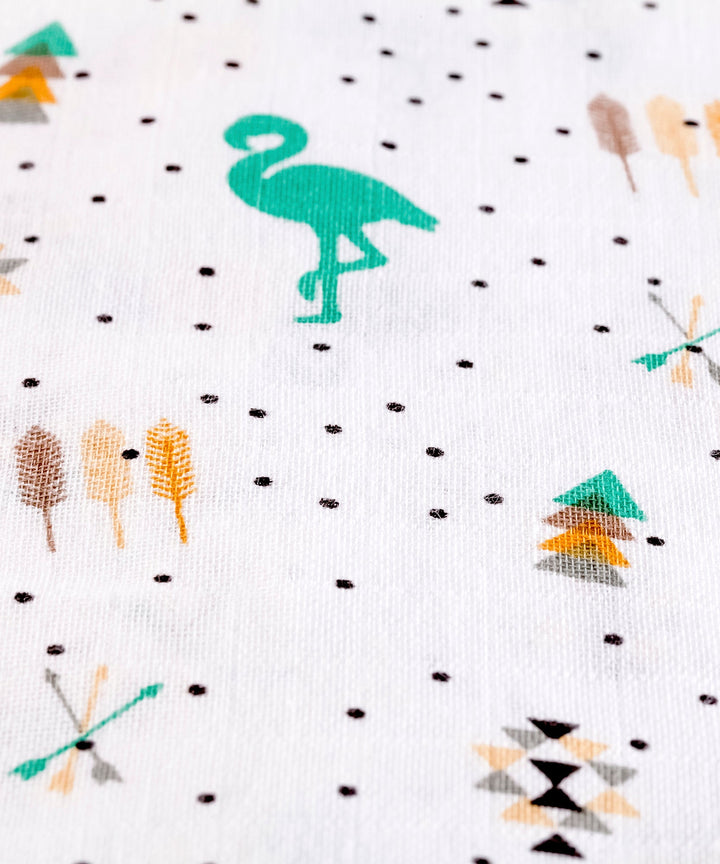 Boho Flamingo - Muslin Swaddle MOMZJOY.COM