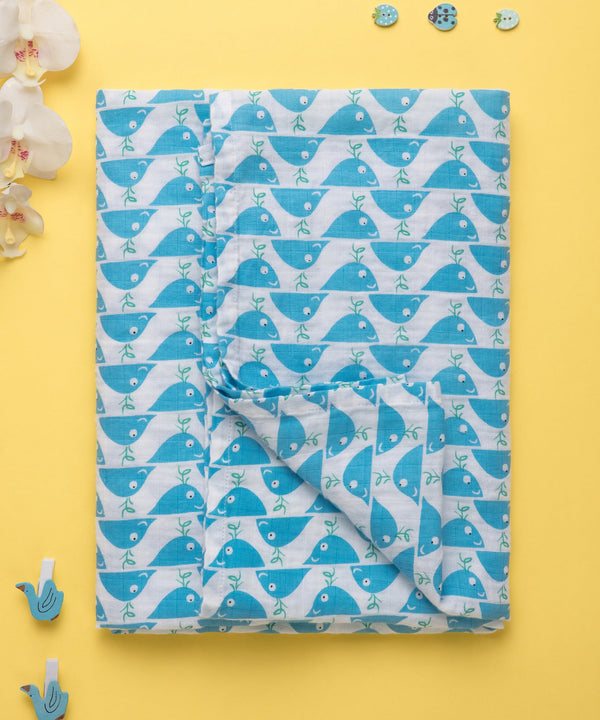 Mighty Whale - Muslin Swaddle MOMZJOY.COM